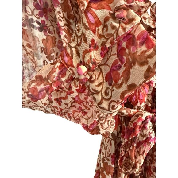 NWT Misa Los Angeles Veruka Mini Dress In Pink Hibiscus Floral Print XS - Picture 11 of 11